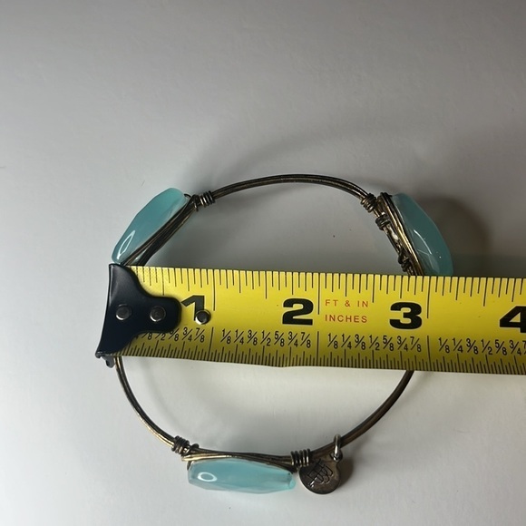 BOURBON and Bowties Light Blue Teardrop Bangle - Picture 3 of 9